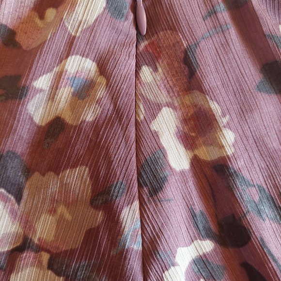 NEW! Lauren Ralph Lauren Floral Crinkle Georgette‎ Skirt Purple Size 20 $145 - Picture 3 of 9